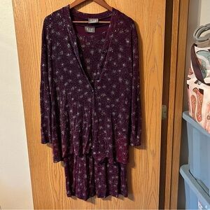 Vintage sparkly dark purple dress with matching shawl